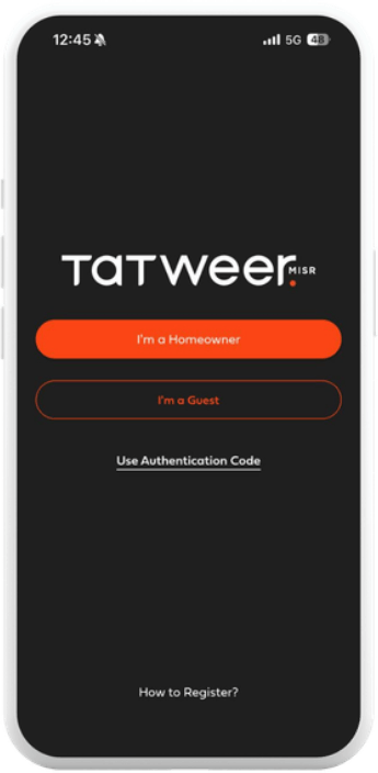 Tatweer Misr mobile app shown on iPhone